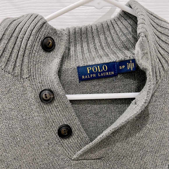 Polo 3 Button Mock Neck Sweater - Picture 3 of 5